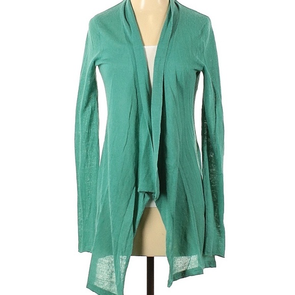 White + Warren Sweaters - White + Warren Women's Green Sweater Open Cardigan Size Small